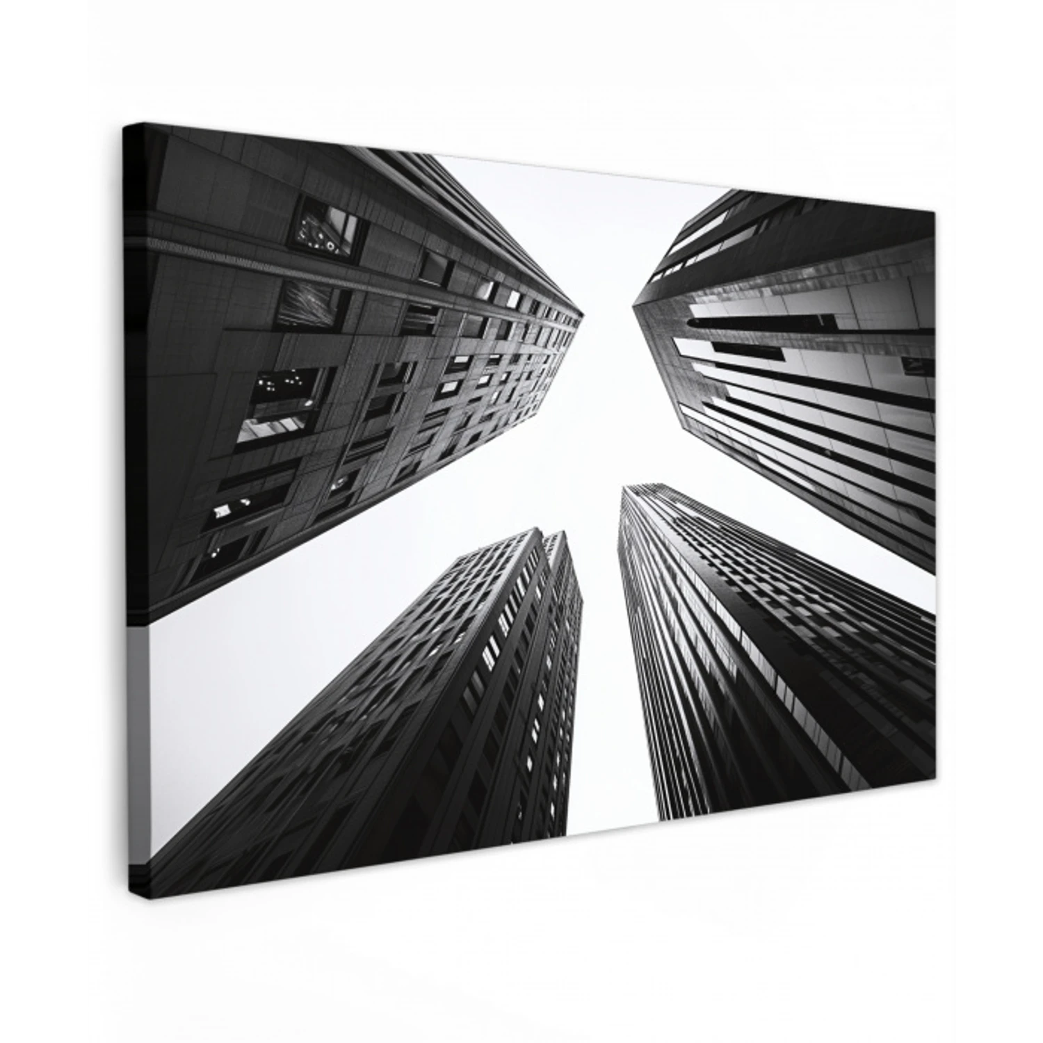 Gebouwen - Lucht - Zwart Tuinposter op houten frame 2 cm dik klein -3d