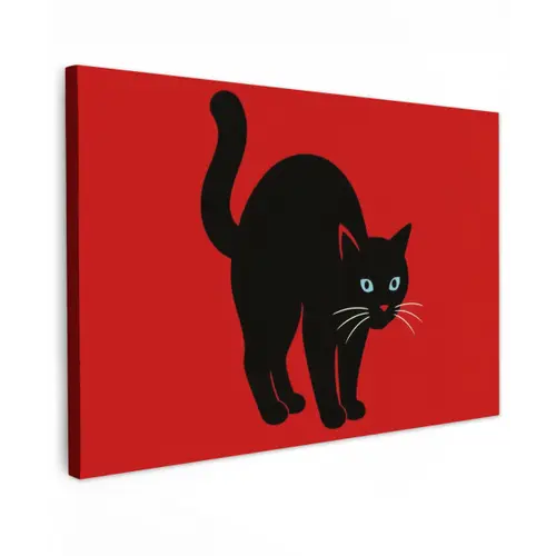 Kat - Zwart - Staart canvas 2cm klein -z3d