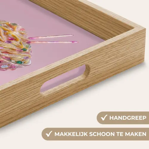 Noodles - Edelstenen - Stokjes - Roze Dienblad Rechthoek middel -USP_HandgreepNL