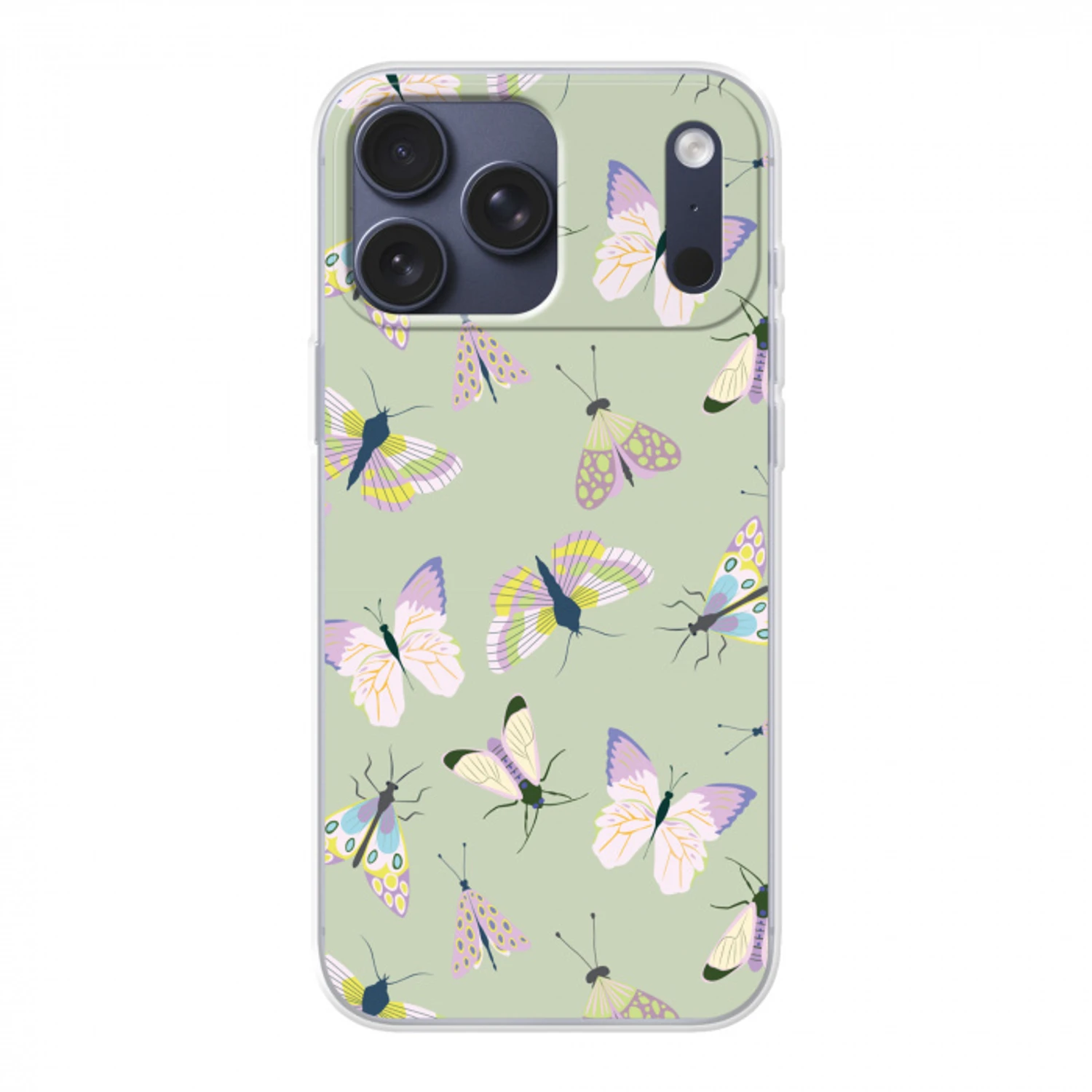 Vlinders - Insecten - Groen - Kleurrijk Telefoonhoesje iPhone 17 Pro Max klein -3d