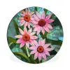 Bloemen - Roze - Glasmozaïek Wandcirkel aluminium klein -3d