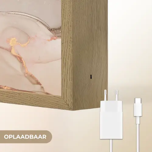 Marmer - Roze - Rosé Light Box met batterij (Wandlamp) middel -USP_websiteoplaadbaarNL
