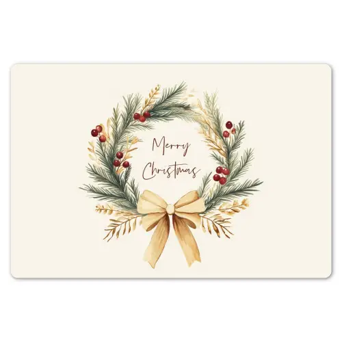 Kerstkrans - Kerst - Goud - Beige Placemat vinyl groot -zzsfeer1_Kitchenyeah-website