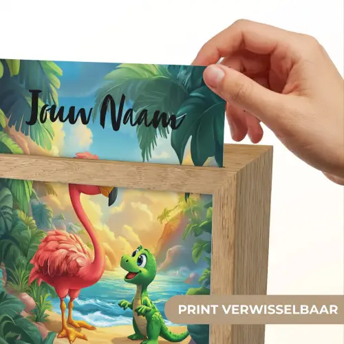 Flamingo - Dinosaurus - Strand - Kleurrijk Light Box met kabel (Kinderlampje) klein -USP_websiteprintNL