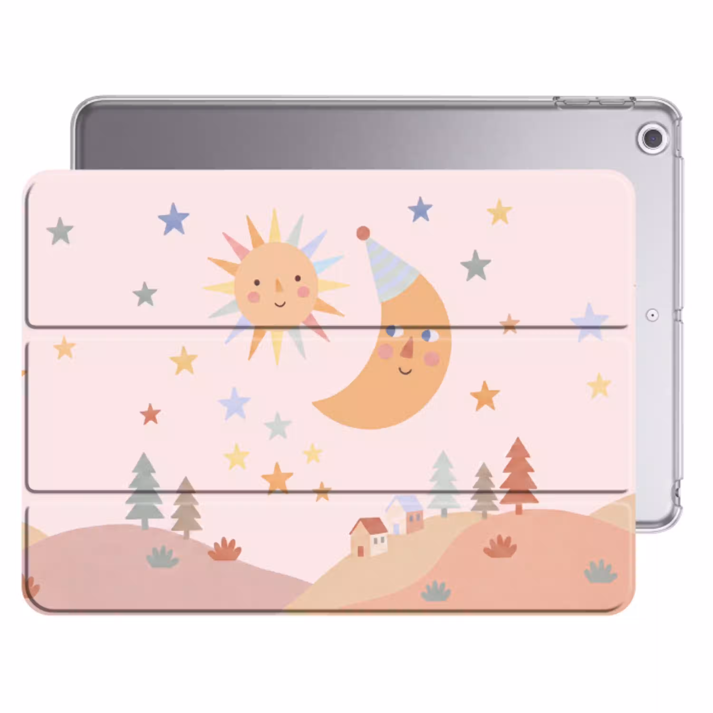 Zon - Maan - Sterren - Kinderkamer - Pastel Apple iPad 2017 middel -threedimensional_3d_global