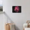 Leeuw - Zwart - Roze - Neon tuinposter los doek klein -sfeer8