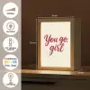 you go girl - Rood - Wit Light Box met kabel (Tafellamp) klein -USP_NL