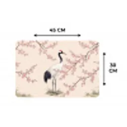Aziatisch - Kraanvogel - Beige Placemat vinyl groot -specs