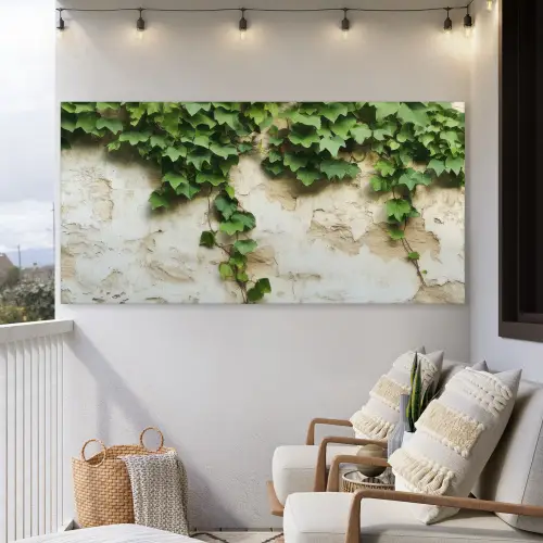 Klimop - Muur - Groen Tuinposter op houten frame 2 cm dik xxl -sfeer1