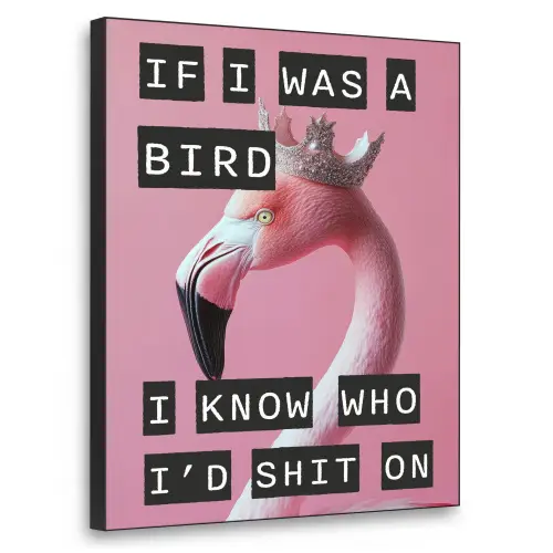 Flamingo - Roze - Vogel - Decoratie Textielframe - compleet frame klein -3d