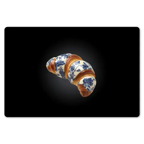 Croissant - Bloemenpatroon - Delftsblauw Placemat vinyl groot -zzsfeer1_Kitchenyeah-website