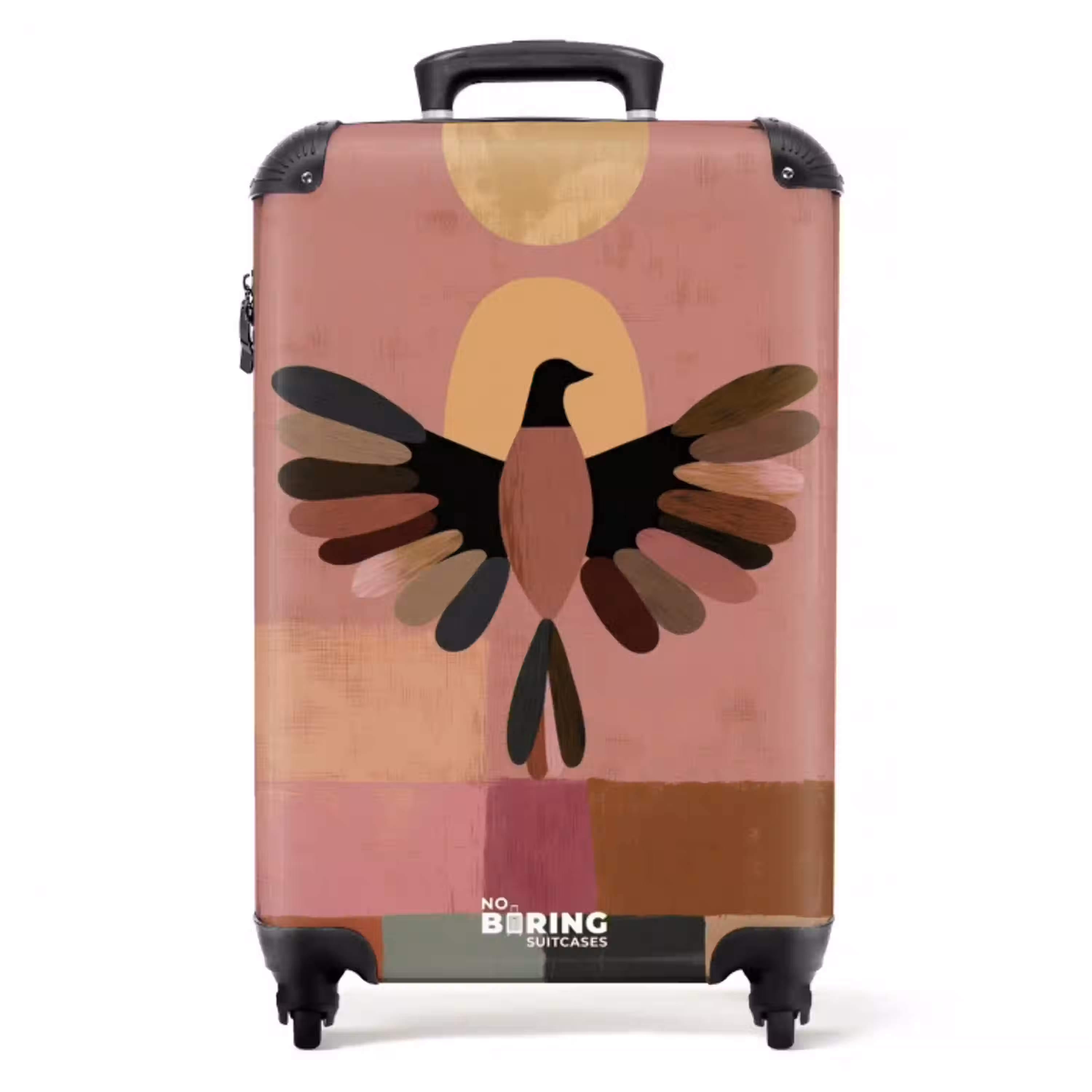 Illustratie - Vogel - Vlakken - Kleurrijk NBS - Handbagage koffer - Volwassenen Unisex middel -productfoto_recht