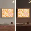 Abstract - Golvend - Oranje Light Box met batterij (Wandlamp) middel -sfeer3