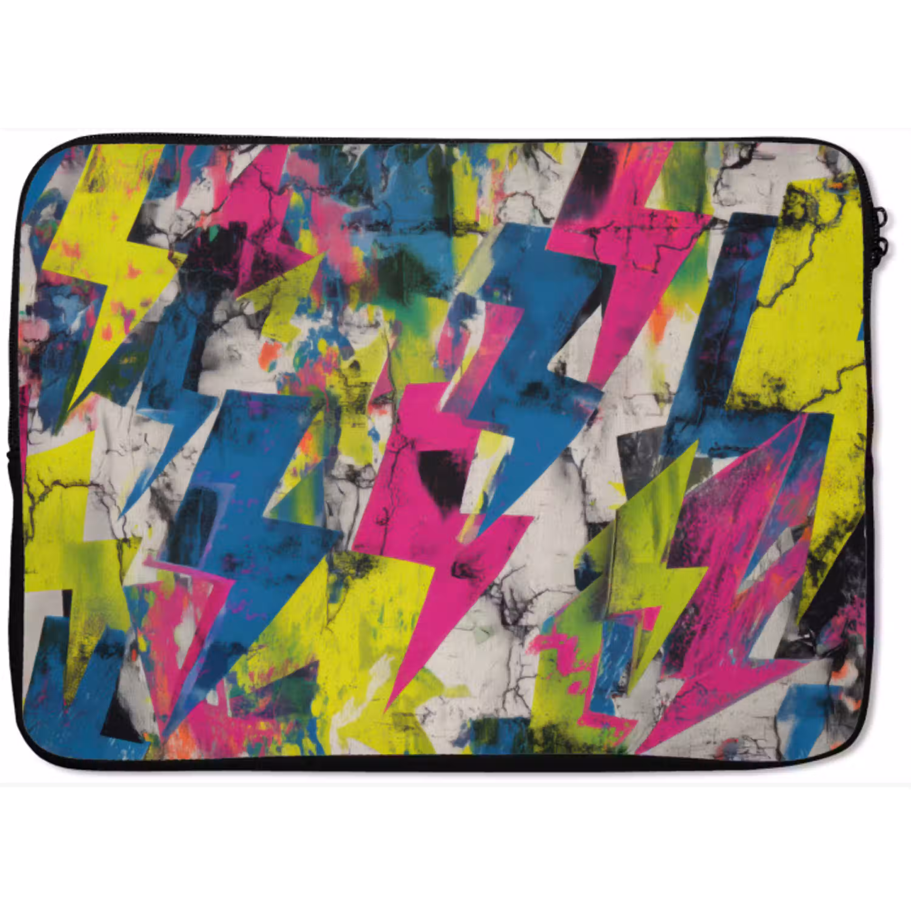 Bliksemschichten - Patroon - Marmer - Kleuren laptophoes neopreen klein -zkaufland3dotto