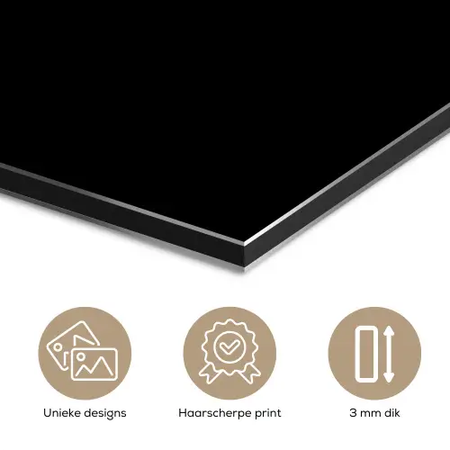Paarden - Portret - Zwart - Dieren aluminium wit klein -closeup_NL