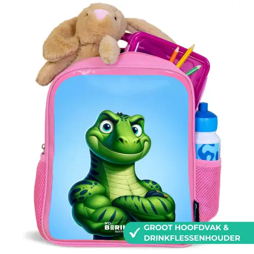 Spierbundelsaurus Kinderrugzak - Roze middel -inhoud_NL