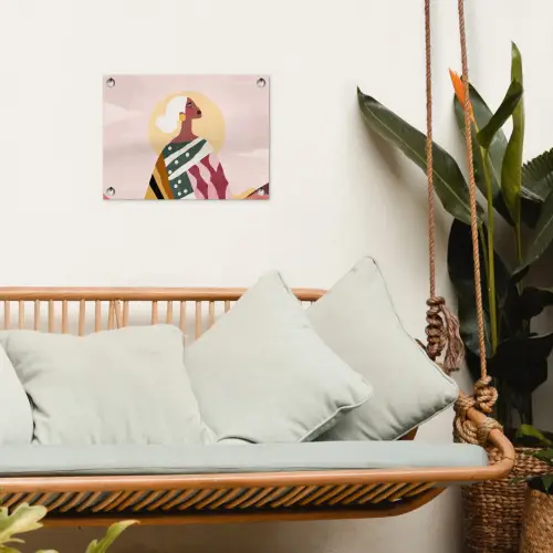 Vrouw - Zon - Kleurrijk tuinposter los doek klein -sfeer7