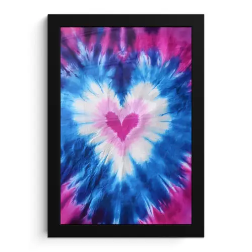 Hartvormig - Tie dye - Paars fotolijst zwart zonder passe partout klein -3d