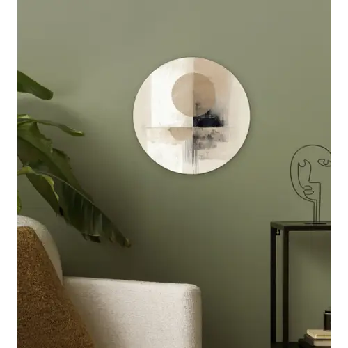 Cirkel - Compositie - Diepte - Beige Wandcirkel kunststof plaat 5mm dik klein -sfeer3