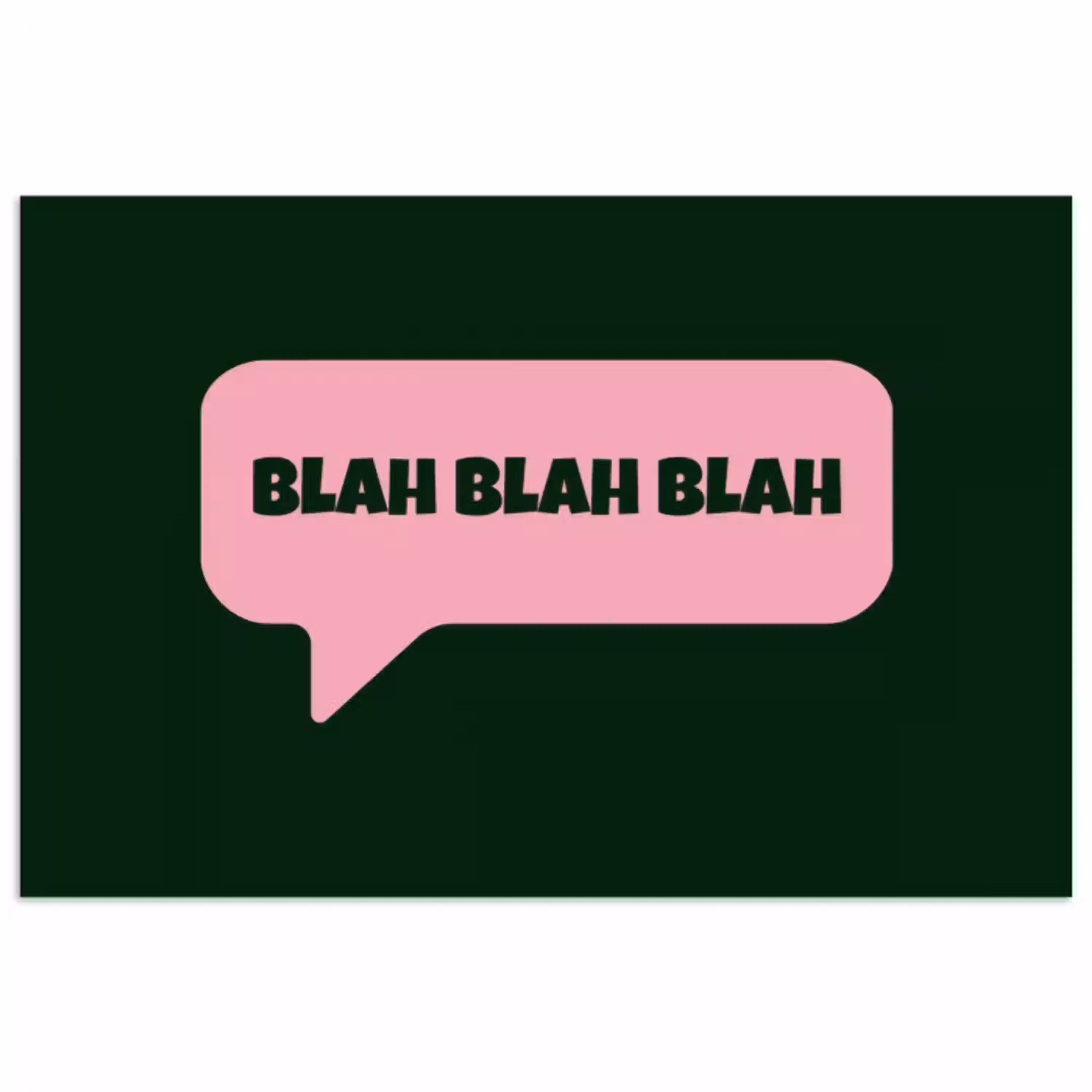 Tekstwolk - BLAH BLAH BLAH - Roze poster papier klein -3d