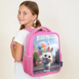 konijn - Ballonnen Kinderrugzak - Roze middel -sfeer2