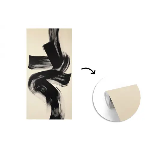 Strepen - Zwart - Abstract fotobehang vinyl groot -3d