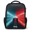 Baan - Raceauto - Neon - Rood Rugzak - Zwart middel -3d