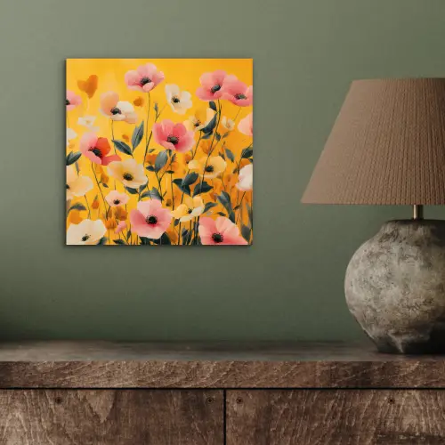 Bloemen - Veld - Geel aluminium wit klein -sfeer2