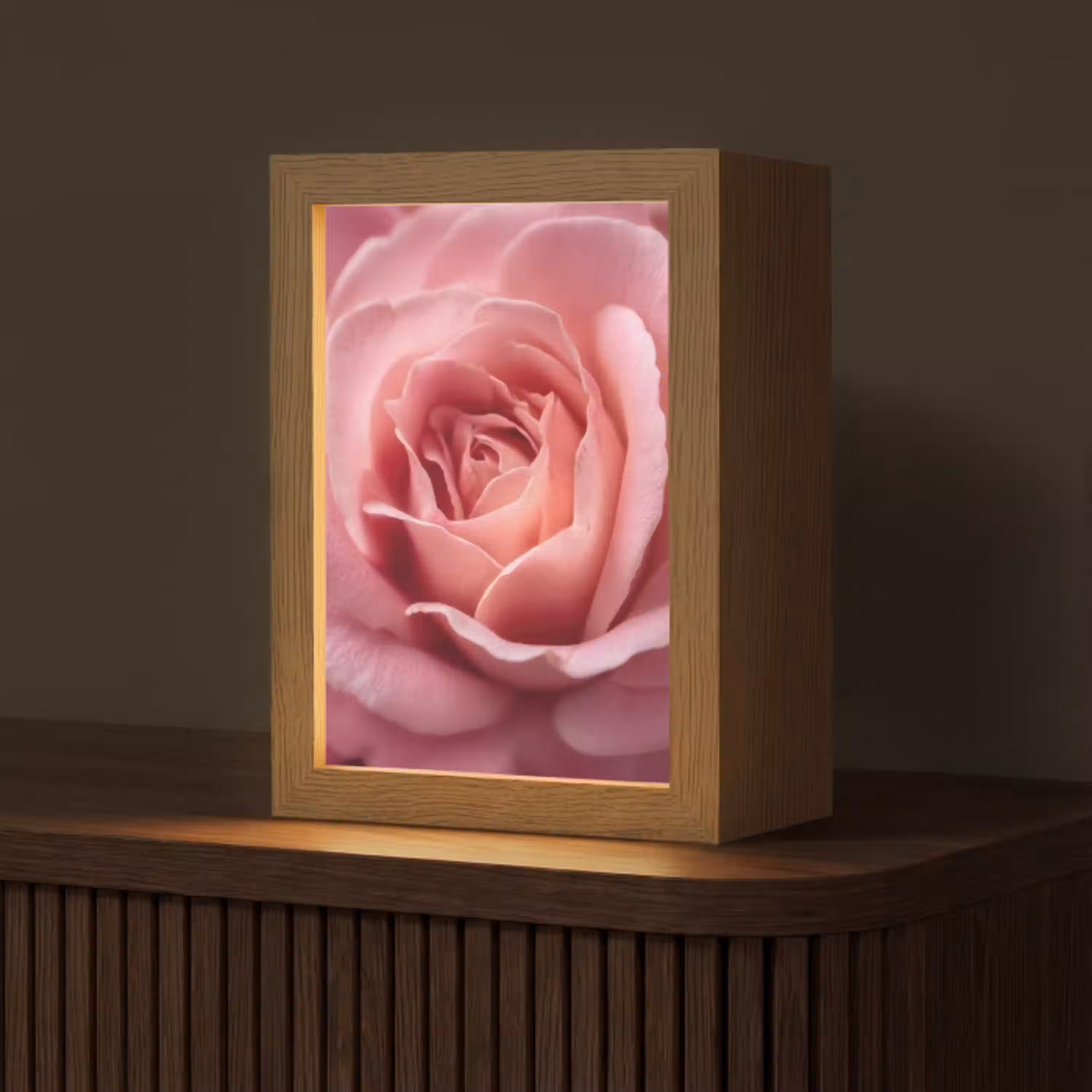 Roze - Roos - Romantisch Light Box met kabel (Tafellamp) klein -z3d_website