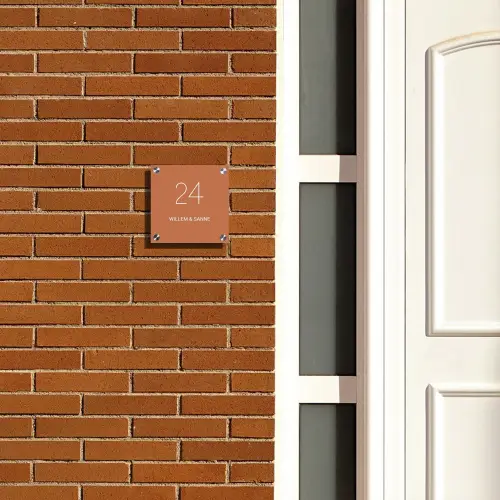 Terracotta - Klassiek Naambord Vierkant klein -sfeer3-XS