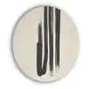 Penseelstreken - Verticaal - Zwart Akoestische PET Vilt - Rond klein -3d