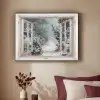 Bos - Winter - Bomen - Natuur - Pad - Doorkijk - Wit Textielframe - compleet frame klein -sfeer1