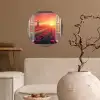 Doorkijk - Tulpen - Zonsondergang - Bloemen - Kleurrijk Wandcirkel behangsticker klein -sfeer1