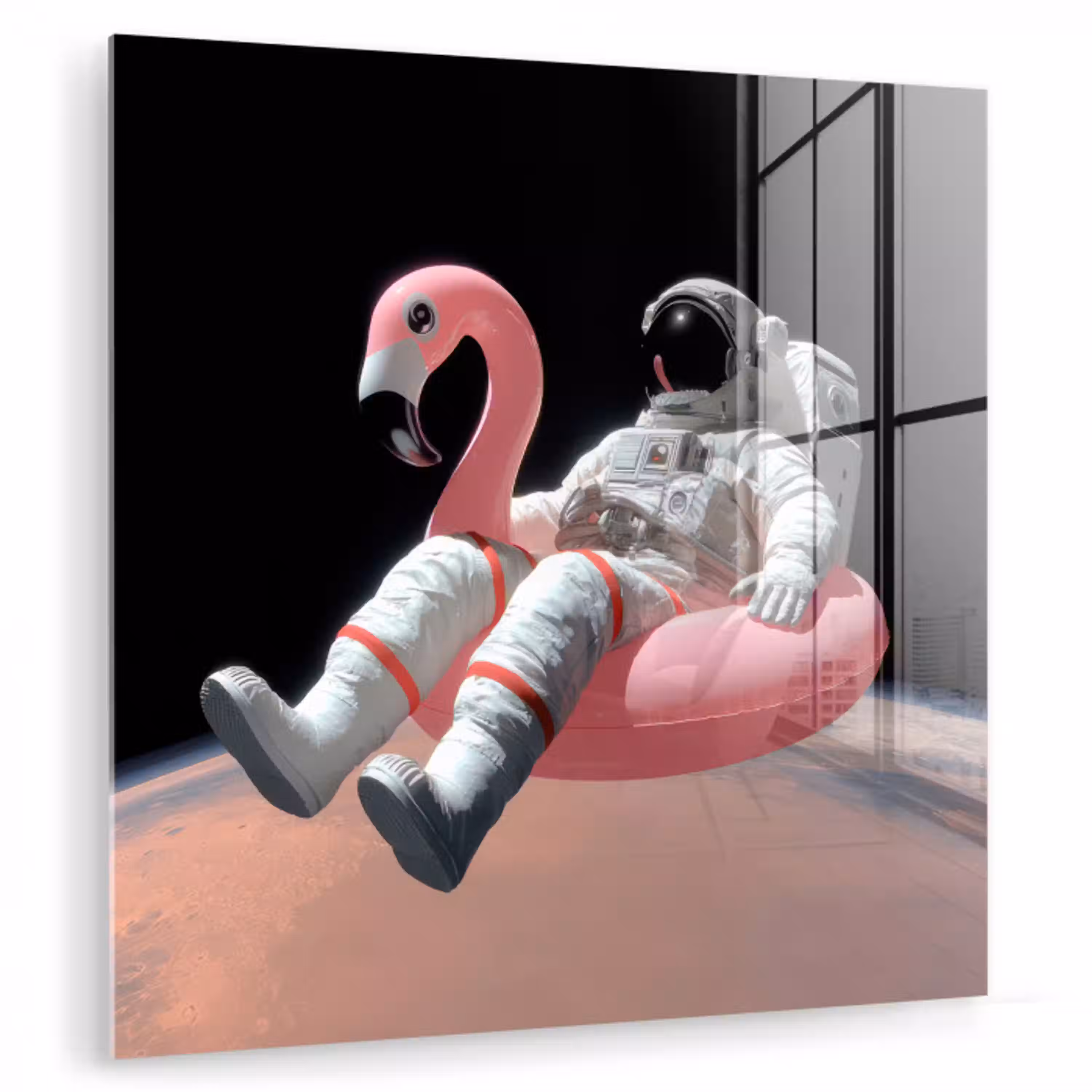 Astronaut - Flamingo - Zwemband - Roze plexiglas 5mm klein -zzzproduct_nieuw