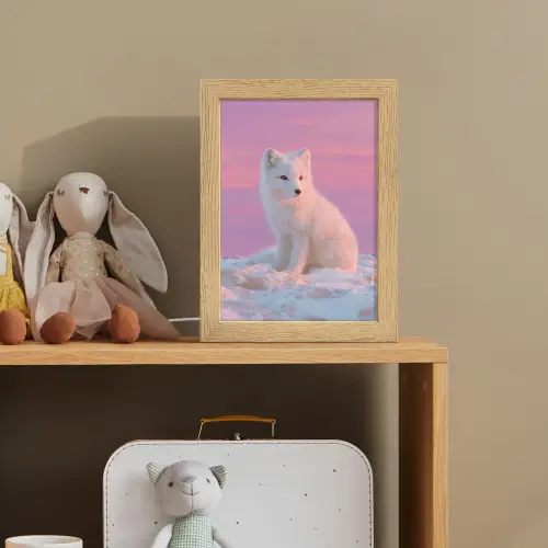 Poolvos - Sneeuw - Roze Light Box met kabel klein -sfeer2_kind