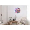 Bloemen - Paars - Overloop - Meeldraden Wandcirkel aluminium klein -woonkamer