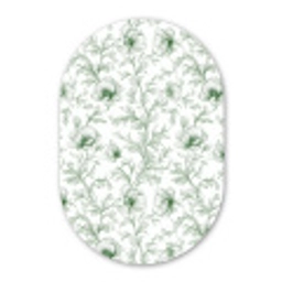 Bloemen - Getekend - Groen Wandcirkel Ovaal Aluminium middel 839 -3d
