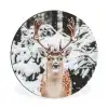 Hert - Sneeuw - Winter - Bos - Dieren Wandcirkel aluminium klein -3d