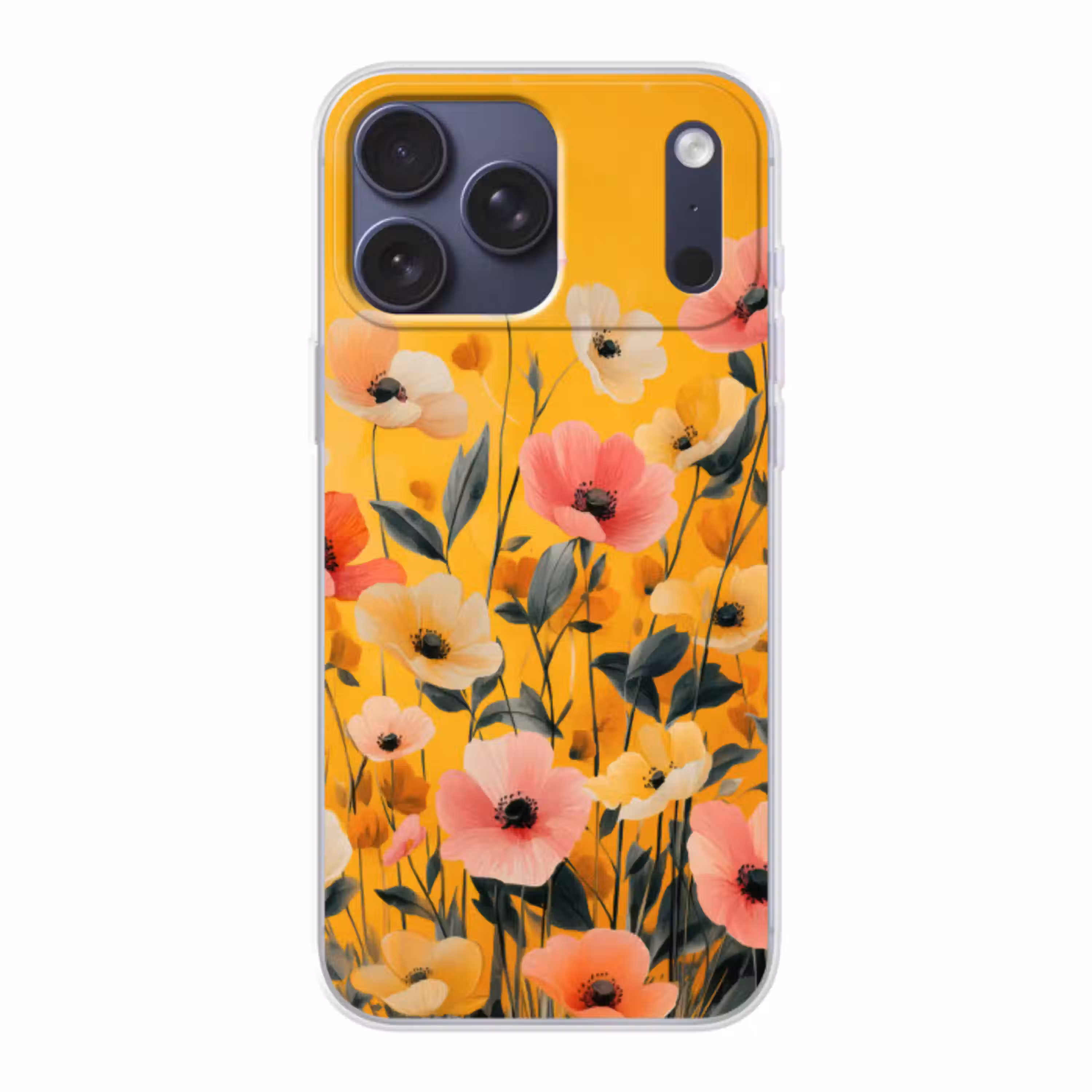 Bloemen - Veld - Geel Telefoonhoesje iPhone 17 Pro Max klein -3d
