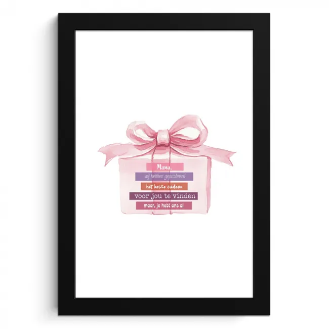 Cadeau - Strik - Tekst - Roze KitchenYeah - Keuken - Fotolijst klein -3d