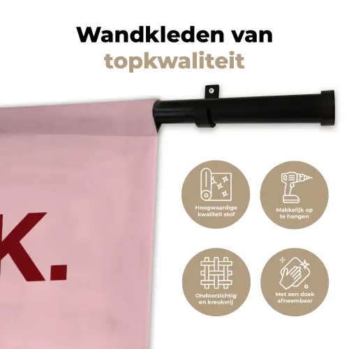 Statement - Krachtig - Roze Wandkleed katoen klein -sfeer2