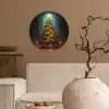 Kerstboom - Cadeau - Kerst - Winter Wandcirkel kunststof plaat 5mm dik klein -sfeer1