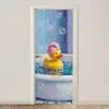 Creatief - Badeend - Kleurrijk deurposter klein -3d_beige