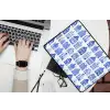 Patroon - Huizen - Blauw laptophoes neopreen klein 279 -bureau