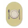 Illustratie - Bord - Bestek - Beige Wandcirkel Ovaal Glas middel -3d