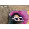 Vrouw - Hoed - Paars - Wijn Placemat vinyl groot -closeup
