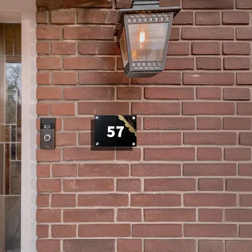 Gouden hoek - Traditioneel Naambord Rechthoek middel -sfeer7-rechthoek-S