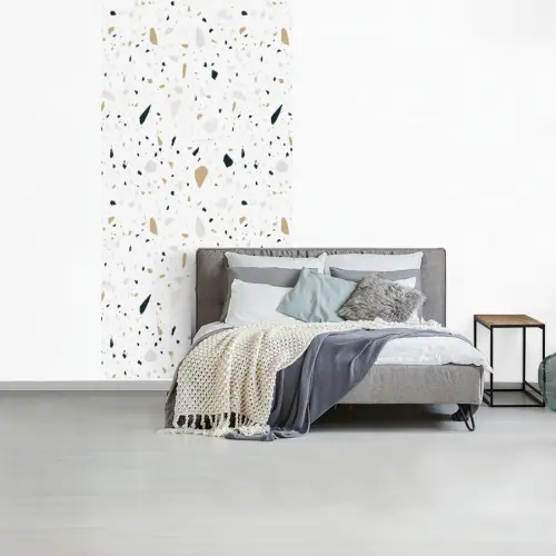 Terrazzo - Patroon - Wit - Neutraal fotobehang vinyl groot 64 -slaapkamer