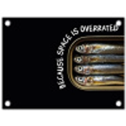 Sardines - Tekst - Vis - Blik tuinposter los doek klein -3d