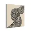 Golvend - Lijnen - Abstract - Silhouet aluminium wit klein -3d